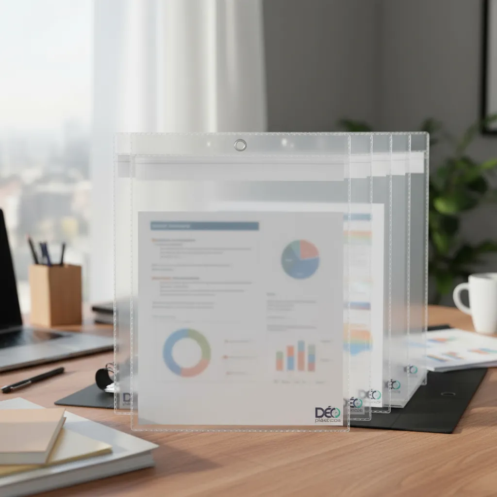 Porta documento em PVC transparente com t...