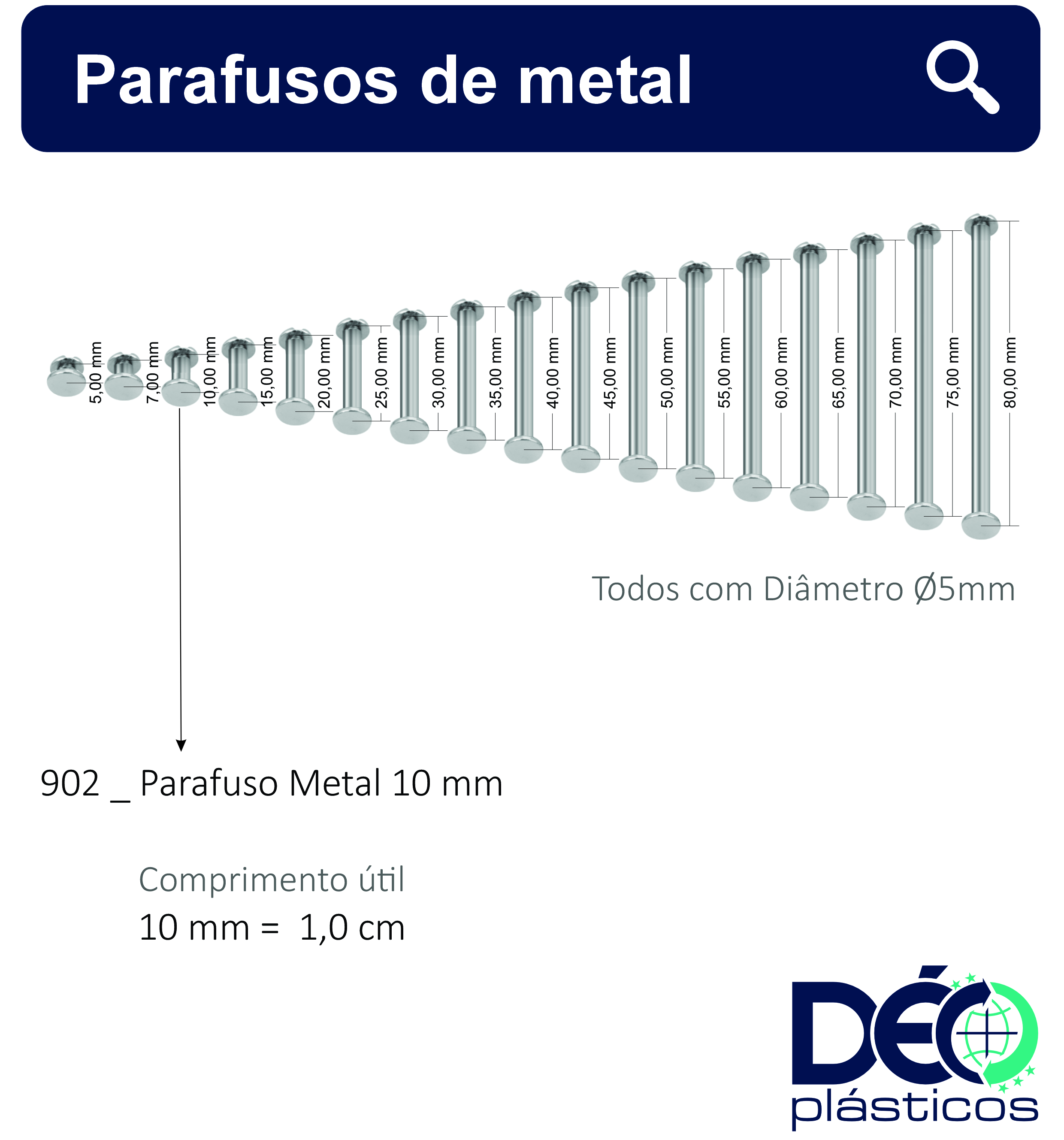 Parafuso de Metal 10 mm _ Ref 902