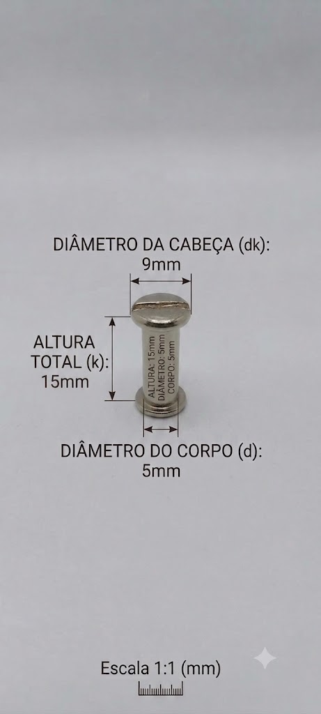 Parafuso de Metal 15 mm _ Ref 903